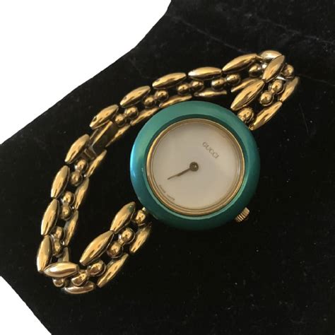 vintage gucci watch with interchangeable bezels|gucci bezel watch original price.